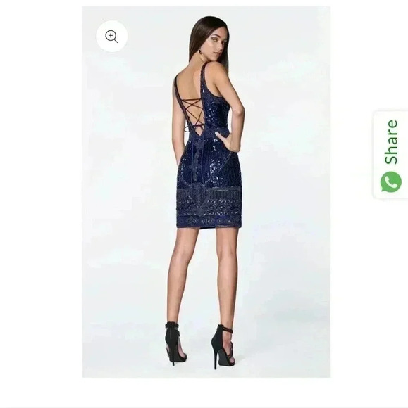 GORGEOUS BEADED SEQUIN DRESS Small 14 Great for HOCO or Special Occasion - Picture 2 of 10